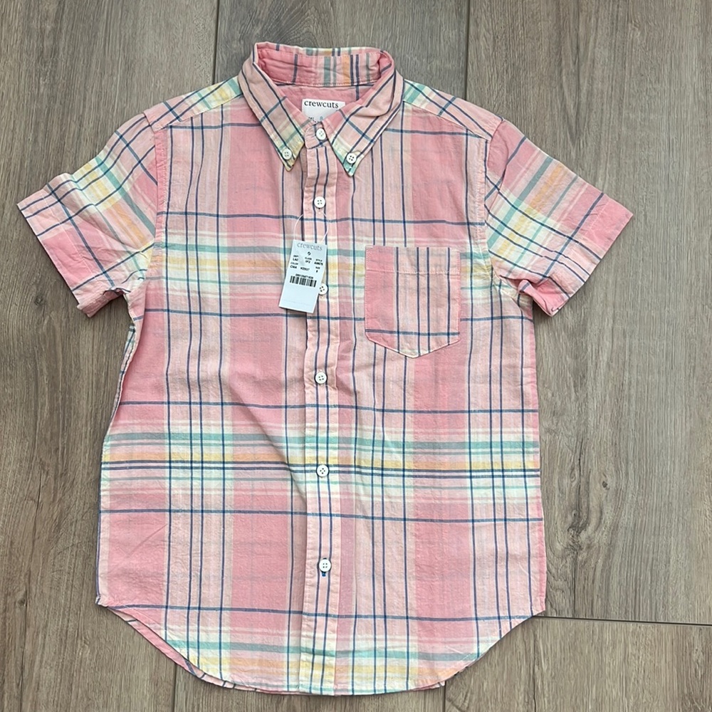 J Crew Crewcuts plaid lightweight button up
